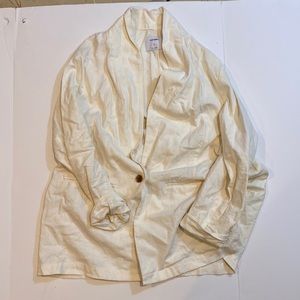 Cream one button blazer